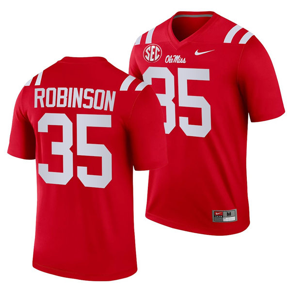 Mens Ole Miss Rebels #35 Mark Robinson Nike Red College Football Game Jersey