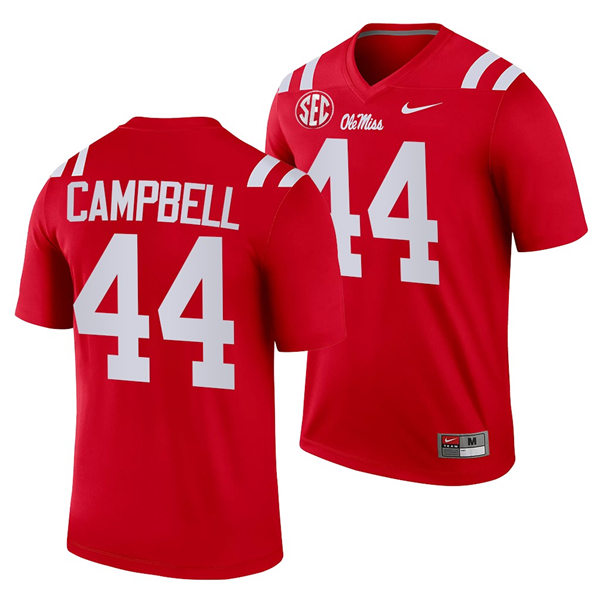Mens Ole Miss Rebels #44 Chance Campbell Nike Red College Football Game Jersey