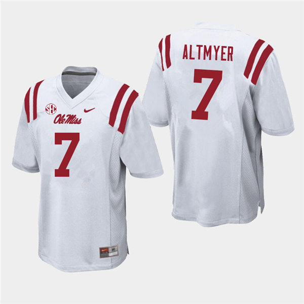 Mens Ole Miss Rebels #7 Luke Altmyer Nike White College Football Game Jersey