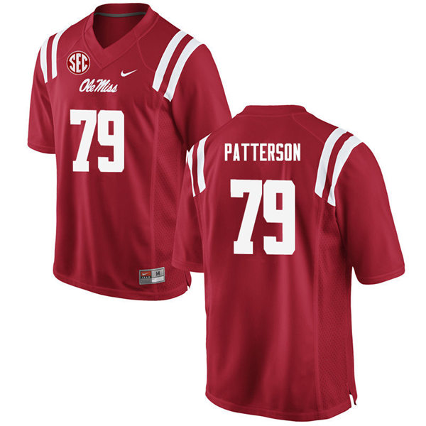 Mens Ole Miss Rebels #79 Javon Patterson Nike Red College Football Game Jersey
