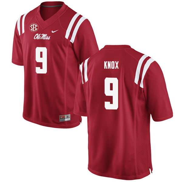 Mens Ole Miss Rebels #9 Dawson Knox Nike Red College Football Game Jersey 