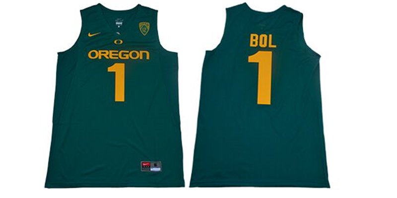Mens Oregon Ducks #1 Bol Bol Apple green Basketball Jersey