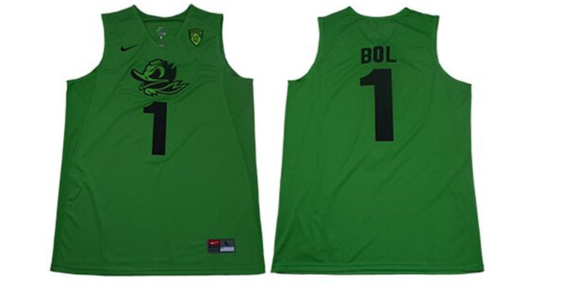 Mens Oregon Ducks #1 Bol Bol grass green Basketball Jersey