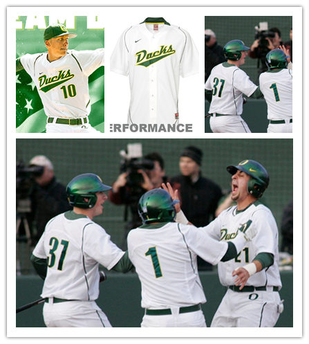Mens Oregon Ducks Custom Josh Kasevich Joe Gordon Tyler Anderson Steve Baker Tom Dodd Nike 2013 White Performance Baseball Jers