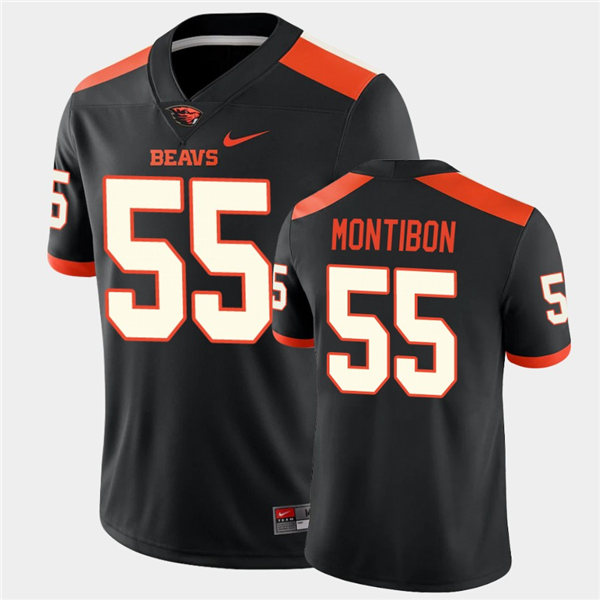 Mens Oregon State Beavers #55 Keli'i Montibon Stitched Nike Black NCAA College Football Game Jersey