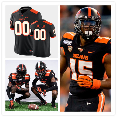 Mens Oregon State Beavers Custom Brandin Cooks Bill Enyart Terry Baker Jake Luton Black Nike Football Jersey