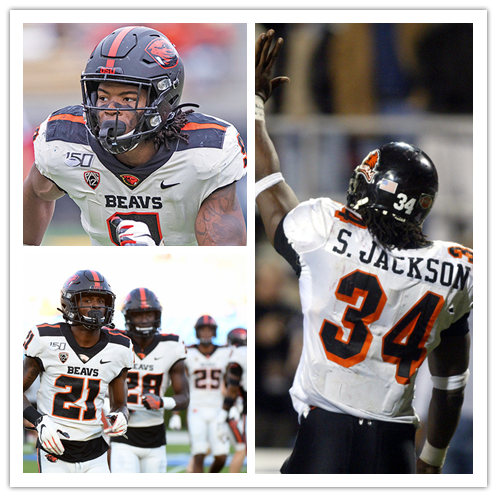 Mens Oregon State Beavers Custom Dennis Weathersby Steven Jackson Brandon Browner White Nike Football Jersey