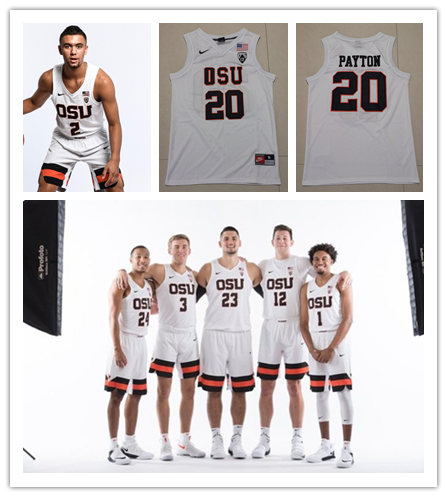 Mens Oregon State Beavers Custom Steve Johnson Gary Payton AC. Green Eric Moreland DREW EUBANKS White Nike Basketball Jers