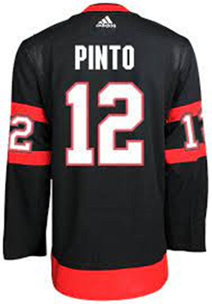 Mens Ottawa Senators #12 Shane Pinto Stiched adidas Black Home Jersey Stitched
