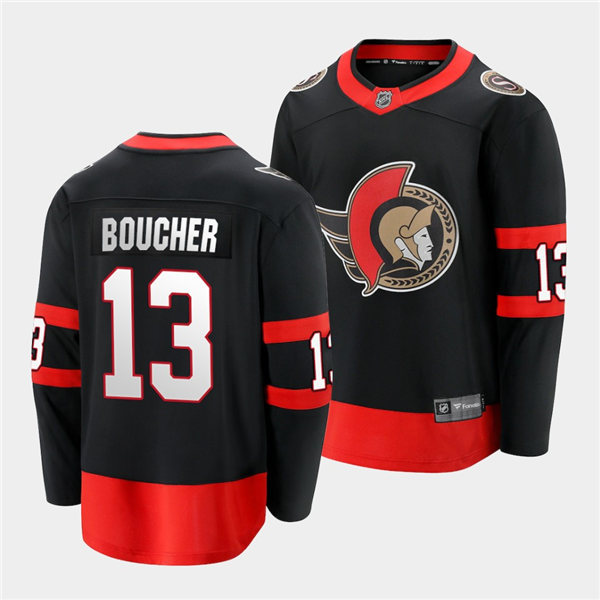Mens Ottawa Senators #13 Tyler Boucher Stiched adidas Black Home Jersey Stitched