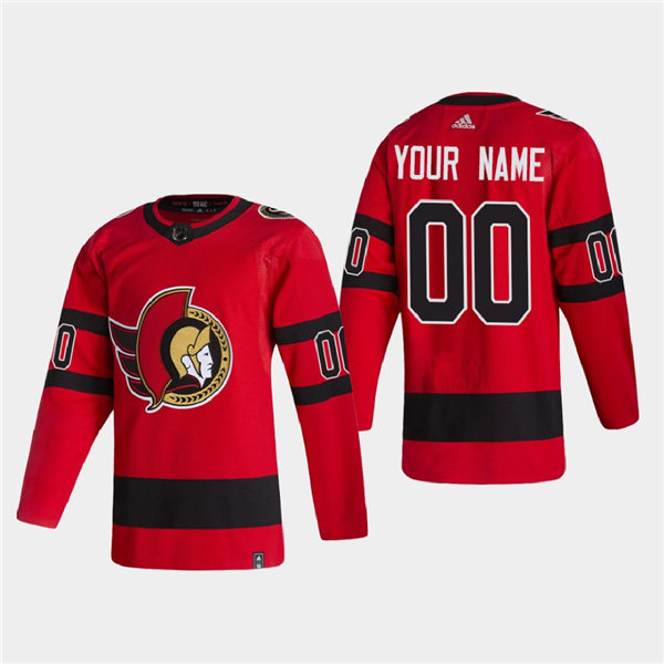 Mens Ottawa Senators Custom Artyom Zub Daniel Alfredsson Chris Phillips Frank Finnigan Adidas Red 2021 Season Reverse Retr Stitched