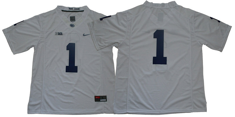 Mens Penn State Nittany Lions #1 Christian Campbell White Football Jersey  Without Name