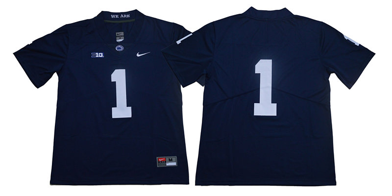 Mens Penn State Nittany Lions #1 KJ Hamler Navy Football Jersey  Without Name
