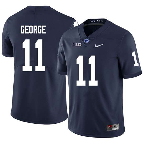 Mens Penn State Nittany Lions #11 Daniel George Nike Navy with Name College Football Jersey