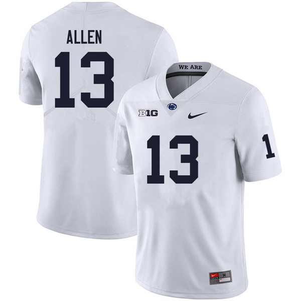 Mens Penn State Nittany Lions #13 Kaytron Allen Nike White with Name College Football Jersey