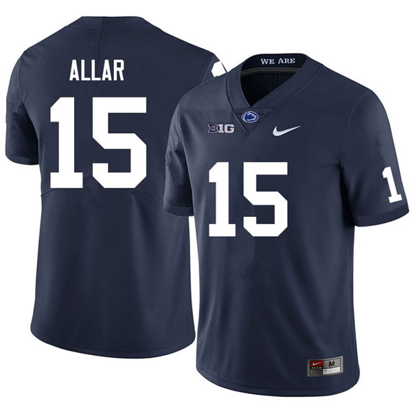 Mens Penn State Nittany Lions #15 Drew Allar Nike Navy with Name College Football Jersey