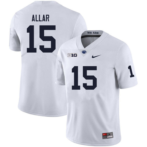 Mens Penn State Nittany Lions #15 Drew Allar Nike White with Name College Football Jersey