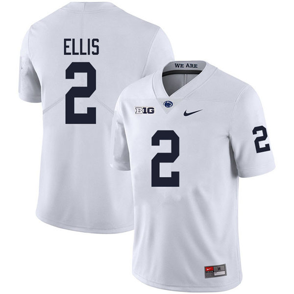 Mens Penn State Nittany Lions #2 Keaton Ellis Nike White with Name College Football Jersey