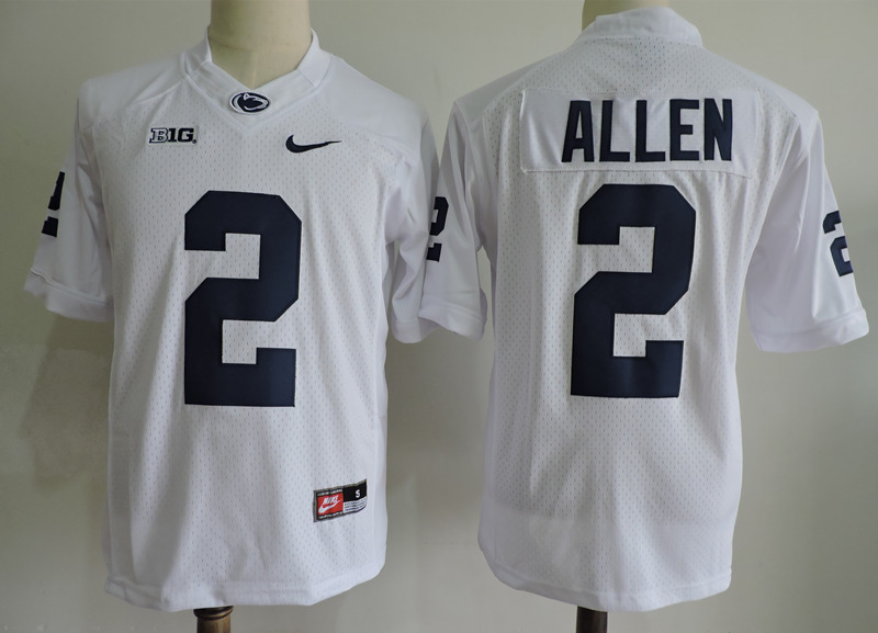 Mens Penn State Nittany Lions #2 Marcus Allen White Football Jersey  with Name