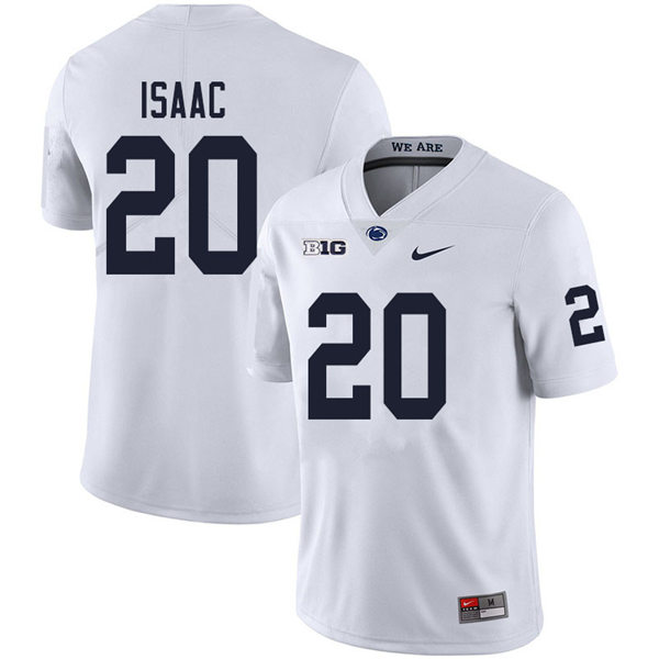 Mens Penn State Nittany Lions #20 Adisa Isaac Nike White with Name College Football Jersey