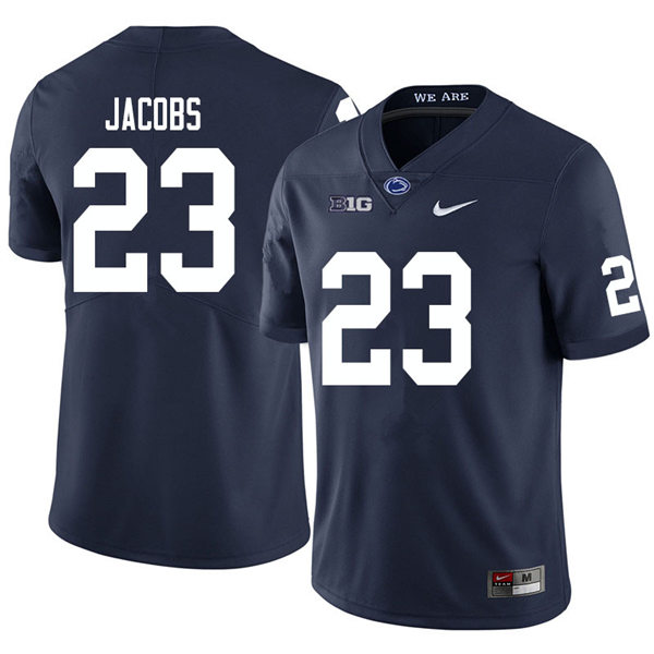 Mens Penn State Nittany Lions #23 Curtis Jacobs Nike Navy with Name College Football Jersey