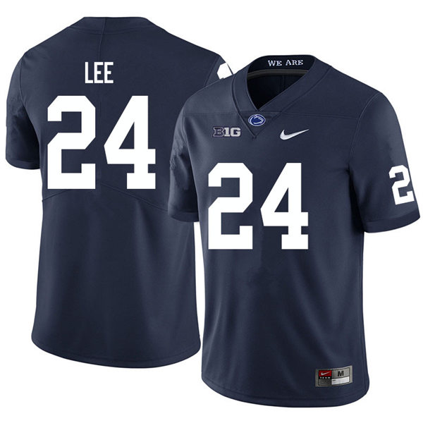 Mens Penn State Nittany Lions #24 Keyvone Lee Nike Navy with Name College Football Jersey