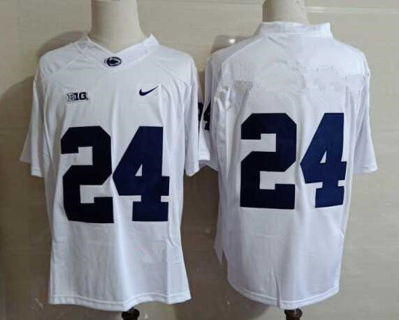 Mens Penn State Nittany Lions #24 Miles Sanders White Football Jersey Without Name