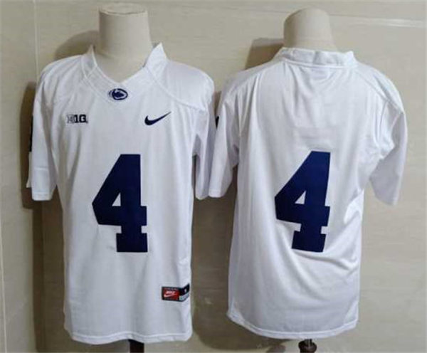 Mens Penn State Nittany Lions #4 Kalen King Nike White College Football Game Jersey