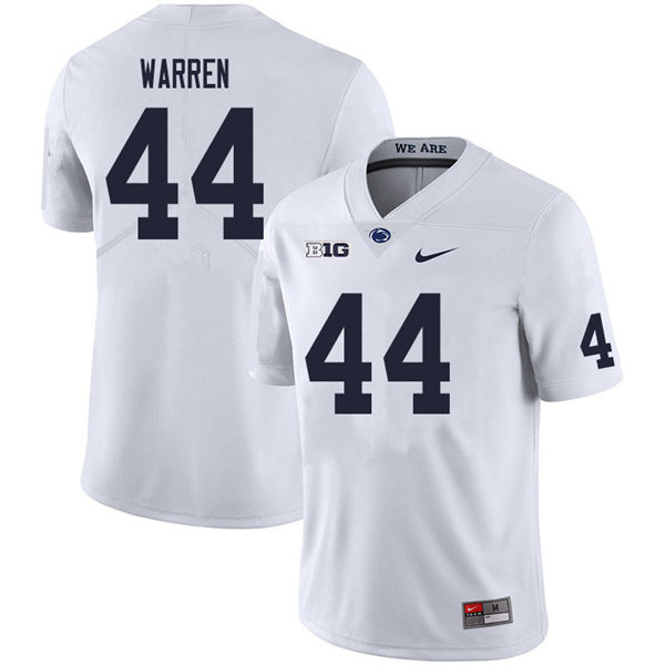 Mens Penn State Nittany Lions #44 Tyler Warren Nike White with Name College Football Jersey