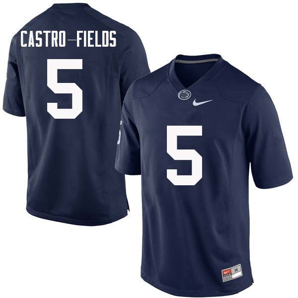 Mens Penn State Nittany Lions #5 Tariq Castro Fields Nike Navy with Name College Football Jersey