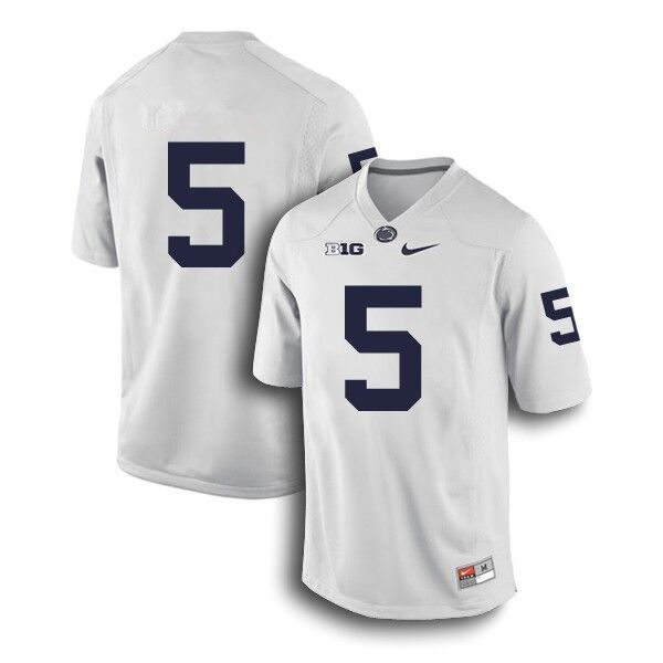 Mens Penn State Nittany Lions #5 Tariq Castro Fields Nike White College Game Football Jersey