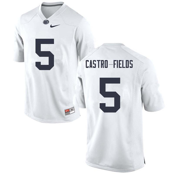 Mens Penn State Nittany Lions #5 Tariq Castro Fields Nike White with Name College Football Jersey