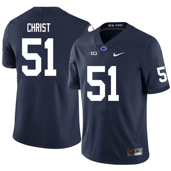 Mens Penn State Nittany Lions #51 Jimmy Christ Nike Navy with Name College Football Jersey