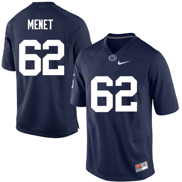 Mens Penn State Nittany Lions #62 Michal Menet Nike Navy with Name College Football Jersey