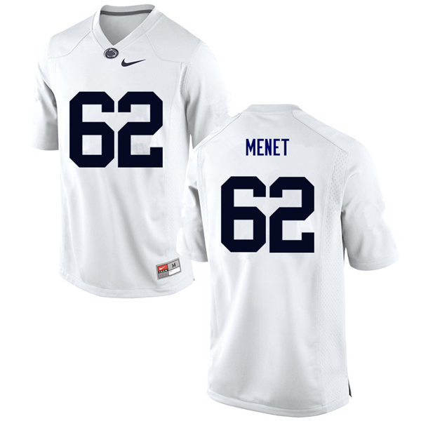 Mens Penn State Nittany Lions #62 Michal Menet Nike White with Name College Football Jersey