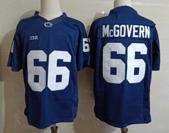 Mens Penn State Nittany Lions #66 Connor McGovern Navy Football Jersey  with Name