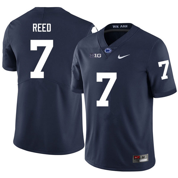 Mens Penn State Nittany Lions #7 Jaylen Reed Nike Navy with Name College Football Jersey