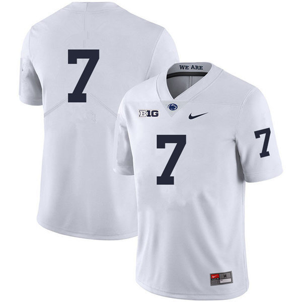 Mens Penn State Nittany Lions #7 Kaden Saunders Nike White College Game Football Jersey