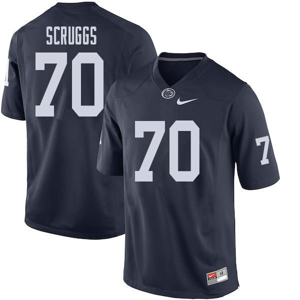 Mens Penn State Nittany Lions #70 Juice Scruggs Nike Navy with Name College Football Jersey