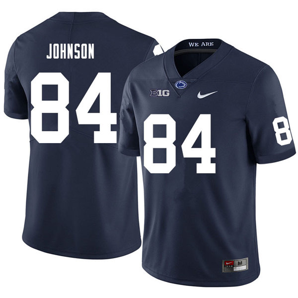 Mens Penn State Nittany Lions #84 Theo Johnson Nike Navy with Name College Football Jersey
