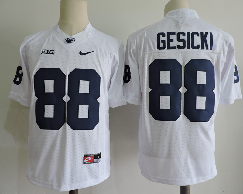 Mens Penn State Nittany Lions #88 Mike Gesicki White Football Jersey  with Name