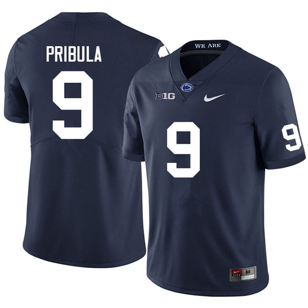 Mens Penn State Nittany Lions #9 Beau Pribula Nike Navy with Name College Football Jersey