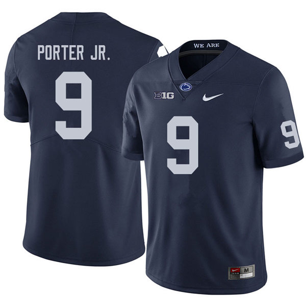 Mens Penn State Nittany Lions #9 Joey Porter Jr. Nike Navy with Name College Football Jersey