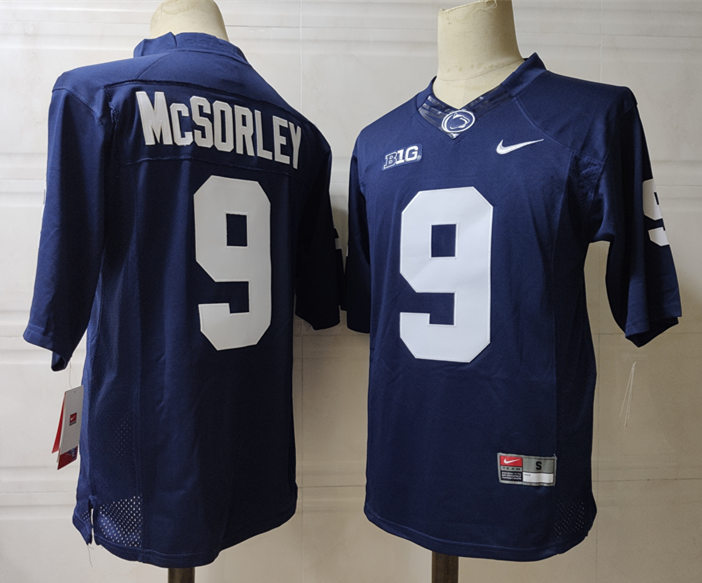 Mens Penn State Nittany Lions #9 TRACE McSORLEY Nike Navy with Name College Football Jersey