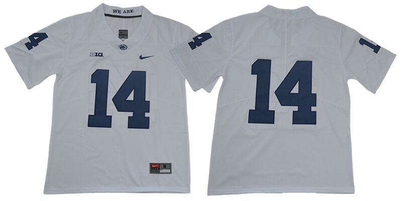 Mens Penn State Nittany Lions 14 Christian Hackenberg White Football Jersey Without Name