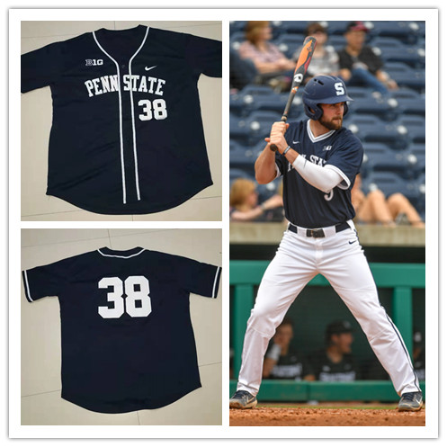 Mens Penn State Nittany Lions Custom Nike Navy College Baseball Game Jersey