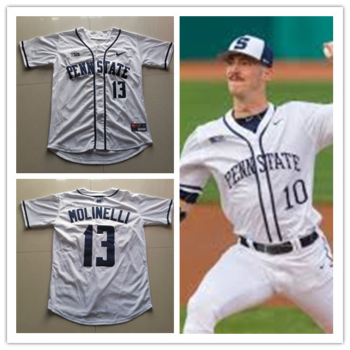 Mens Penn State Nittany Lions Custom Nike White College Baseball Game Jersey