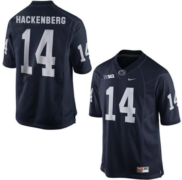 Mens Penn State Nittany Lions Nike Navy Blue #14 Christian Hackenberg Limited Football Jersey with name