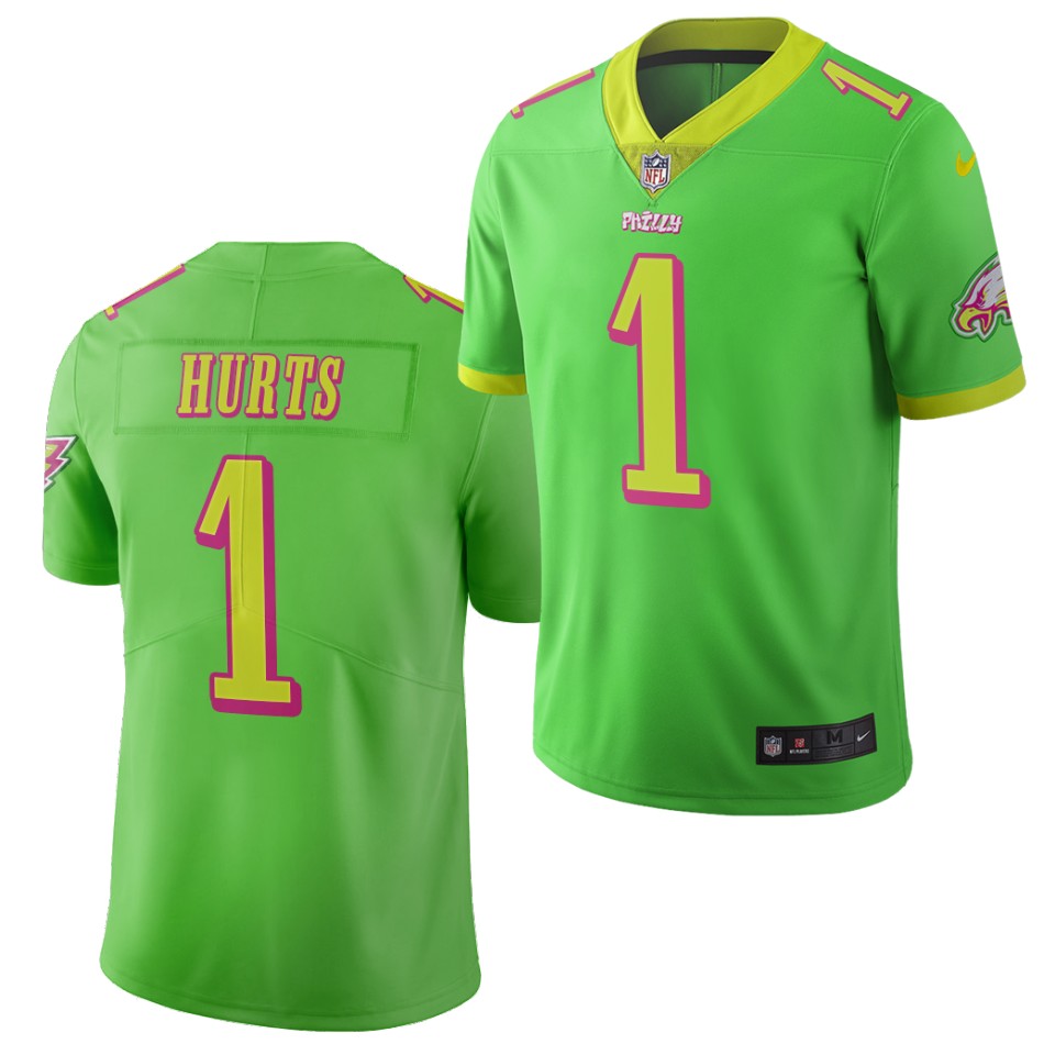 Mens Philadelphia Eagles #1 Jalen Hurts Nike Kelly Green Nike NFL City Edition Vapor Limited Jersey
