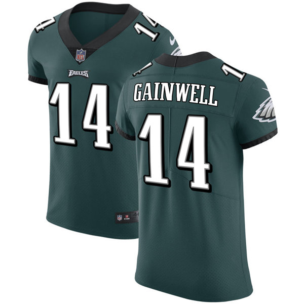 Mens Philadelphia Eagles #14 Kenneth Gainwell Nike Midnight Green Vapor Limited Jersey
